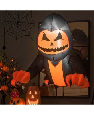 3.3 FT Halloween Inflatable Pumpkin Head Ghost Broke Out from Window