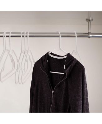 Home 50 Piece Plastic Hanger Set with Notched Shoulders in White