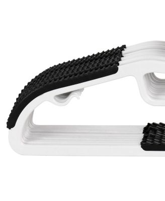 Home 50 Piece Non Slip Hanger with U-slide in White and Black