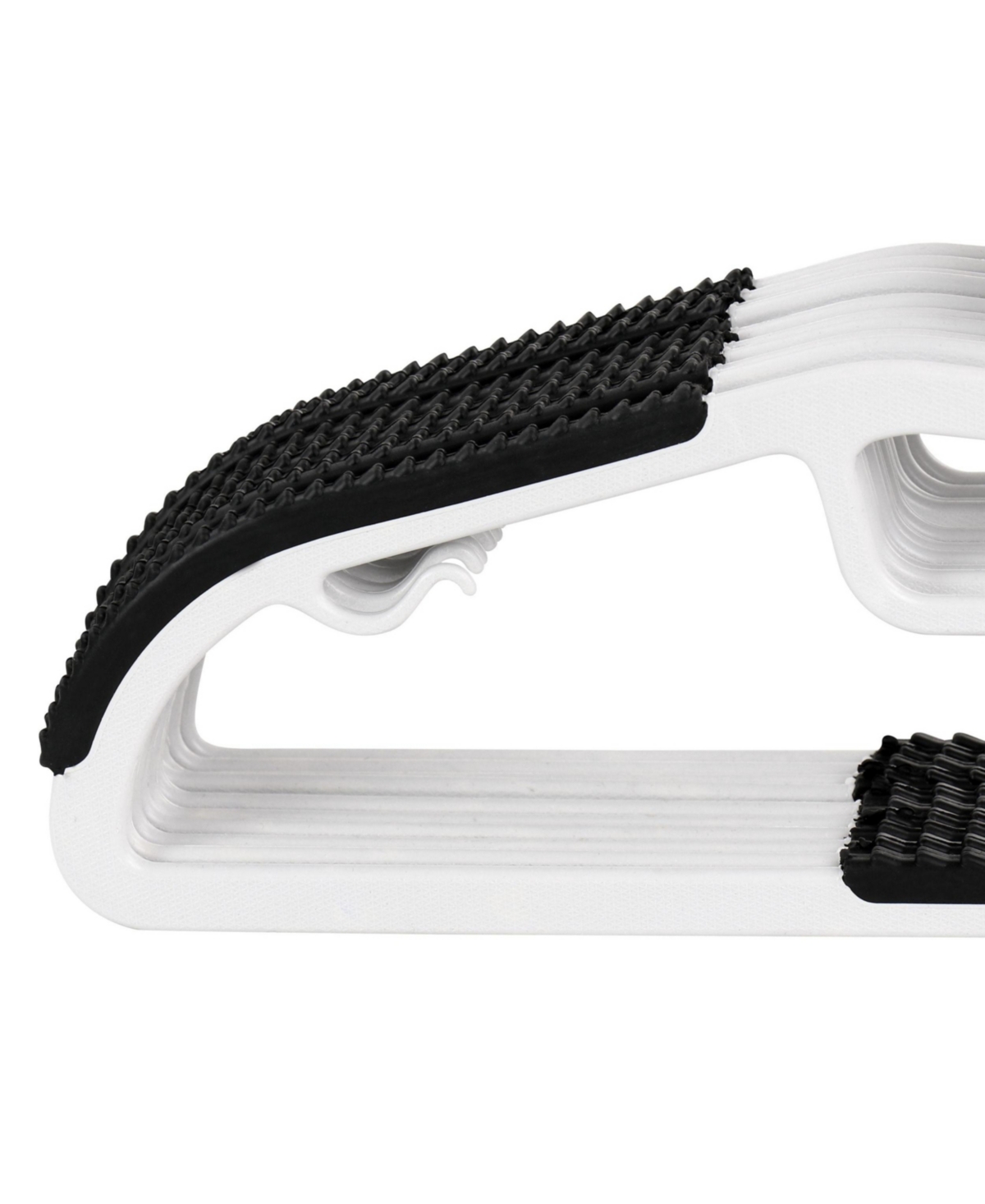 Elama Home 50 Piece Non Slip Hanger with U-slide in White and Black