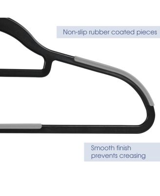 Home 50 Piece Plastic Non Slip Hanger in Black and Gray