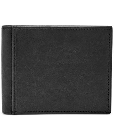 Fossil Men&#39;s Ingram RFID-Blocking Bifold with Flip ID Leather Wallet - Wallets & Accessories ...
