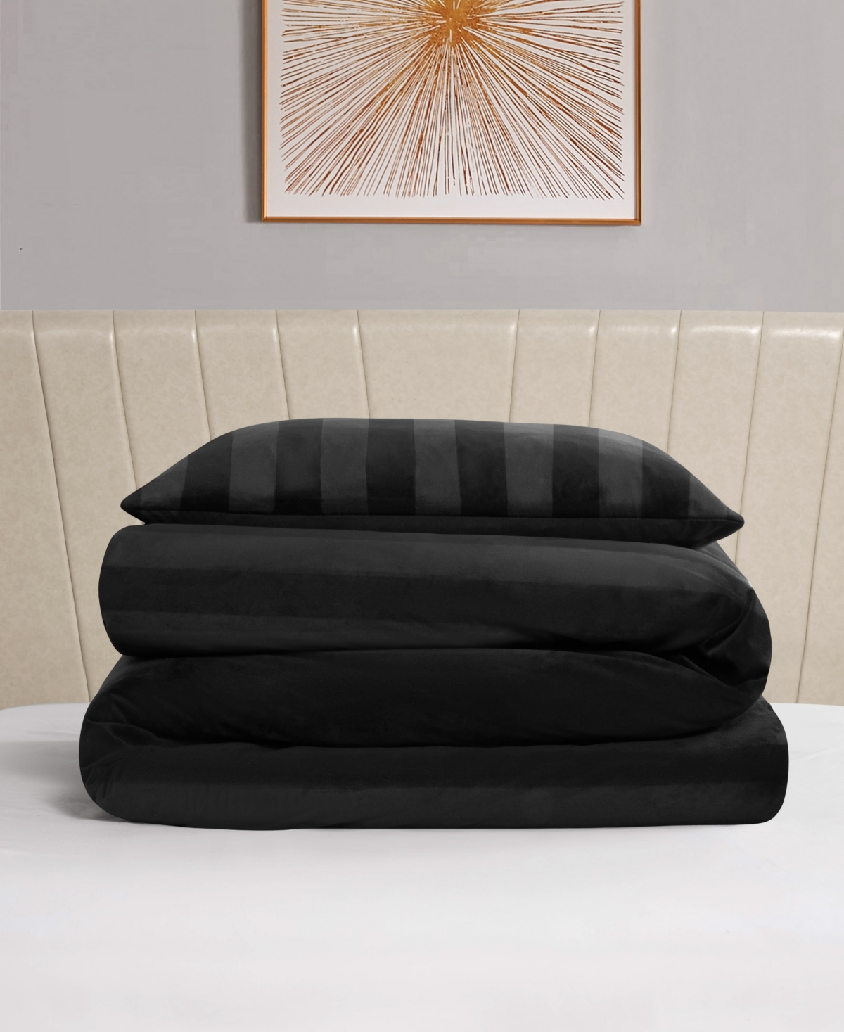 Juicy Couture Jenny Velour Striped Jacquard 2-pc. Comforter Set, Twin/twin Xl In Black