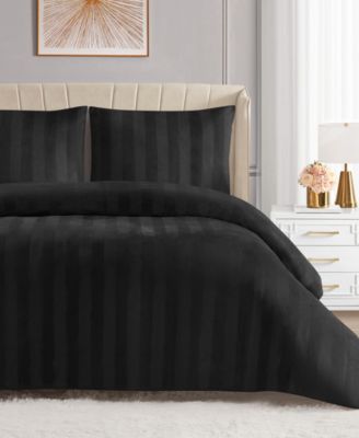  Jenny Velour Striped Jacquard 2-Pc. Duvet Cover Set, Twin/Twin XL