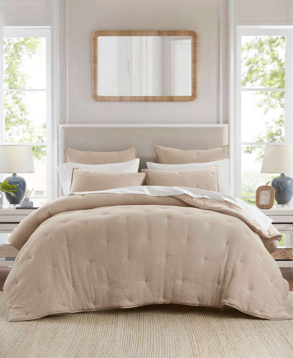 Harbor House Breeze Cotton Embroidered 3-pc. Quilt Set, Full/queen In Brown