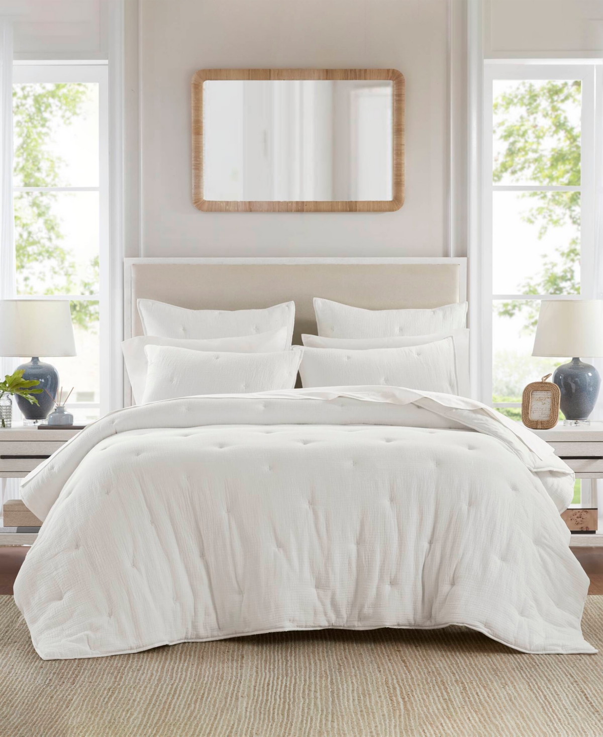 Harbor House Breeze Cotton Embroidered 3-pc. Quilt Set, Full/queen In White