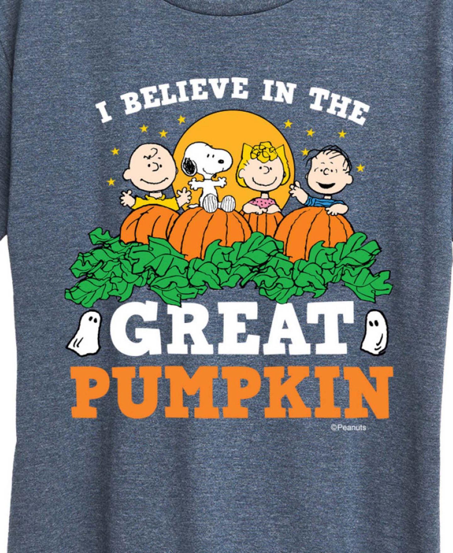 Женские футболки Hybrid Apparel Peanuts Gang Halloween Great Pumpkin Short Sleeve Graphic T-shirts, цвет: Меланжевый, вариант 1 — фото 2