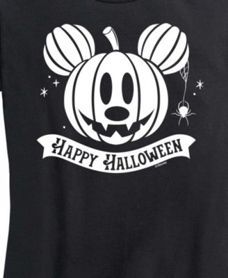 Disney Happy Halloween Mickey Pumpkin Women's Short Sleeve Graphic T-shirts