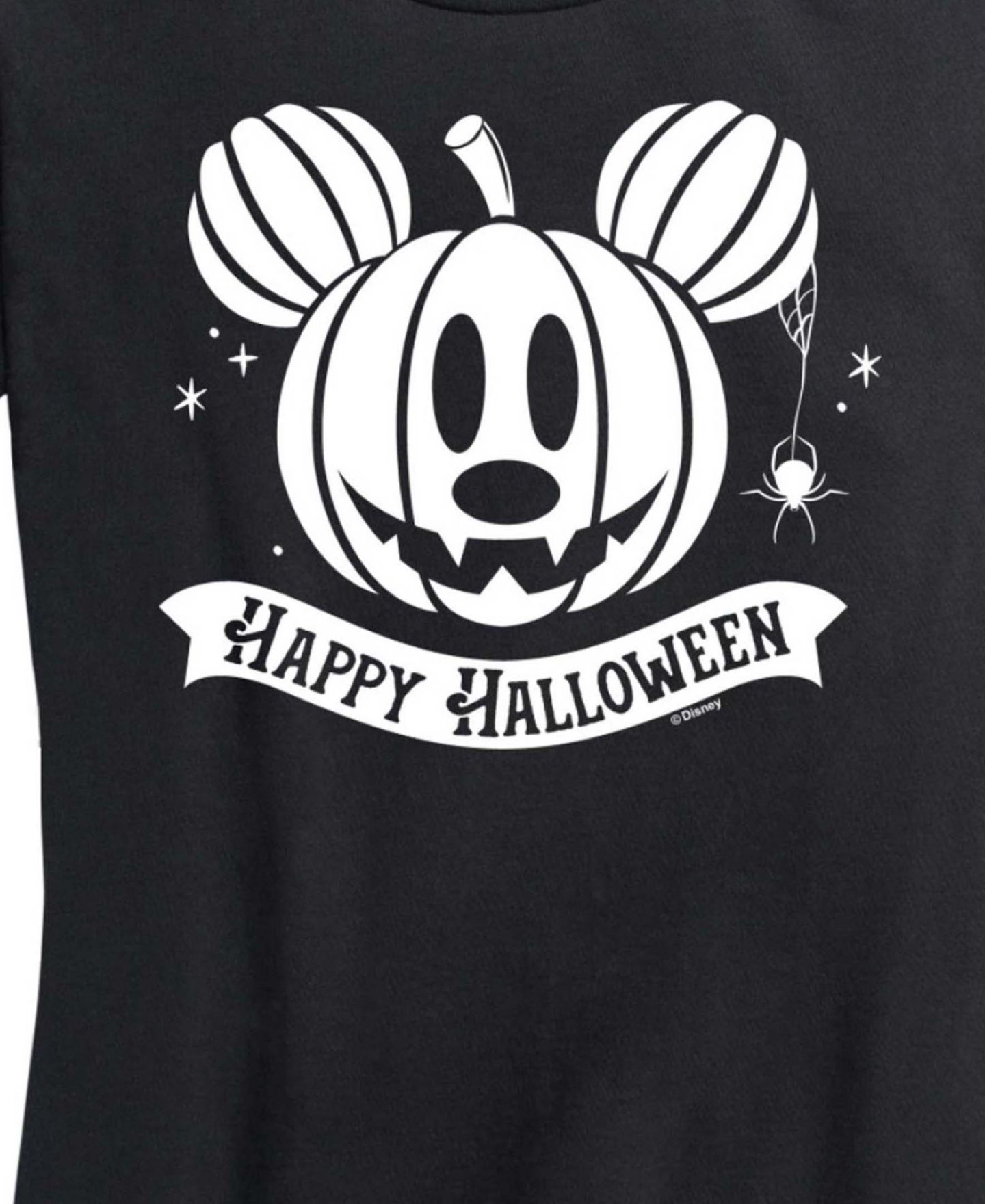 Женские футболки Hybrid Apparel Disney Happy Halloween Mickey Pumpkin Short Sleeve Graphic T-shirts, цвет: Чёрный — фото 2