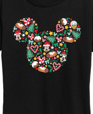 Disney Mickey and Friends Christmas Women's Short Sleeve Graphic T-shirts