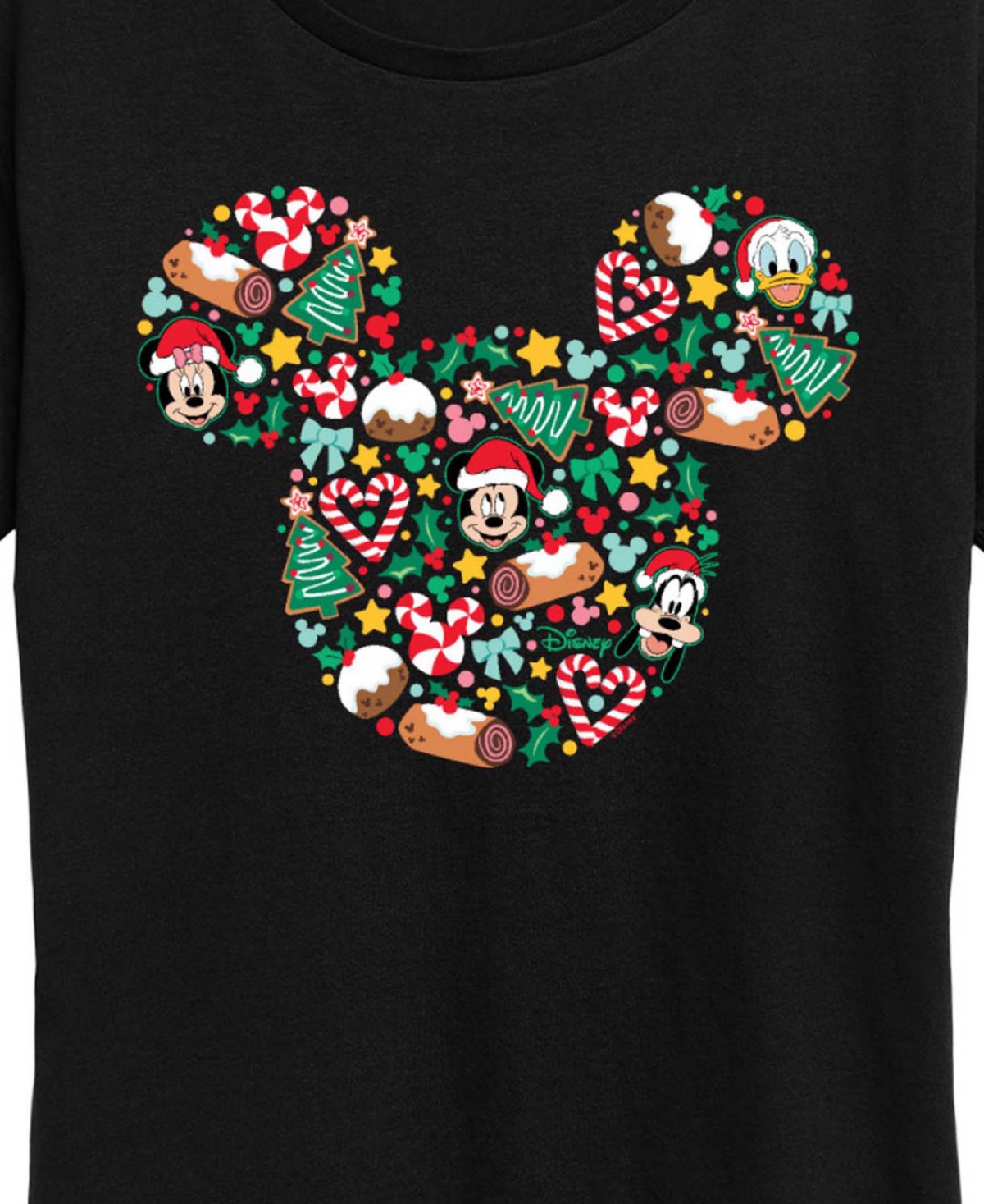 Disney Mickey and Friends Christmas Women's Short Sleeve Graphic T-shirts