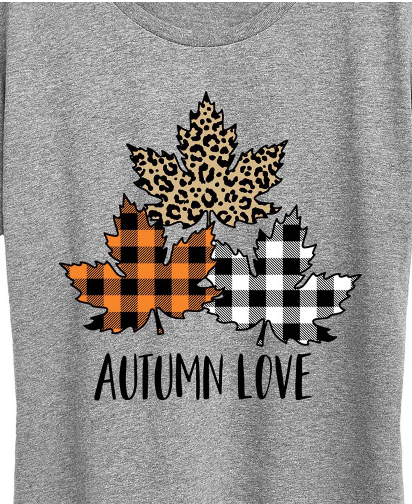 Женские футболки Hybrid Apparel Plus Size Fall Leaves Crew Neck Graphic T-shirts, цвет: Бежевый / Хаки — фото 4
