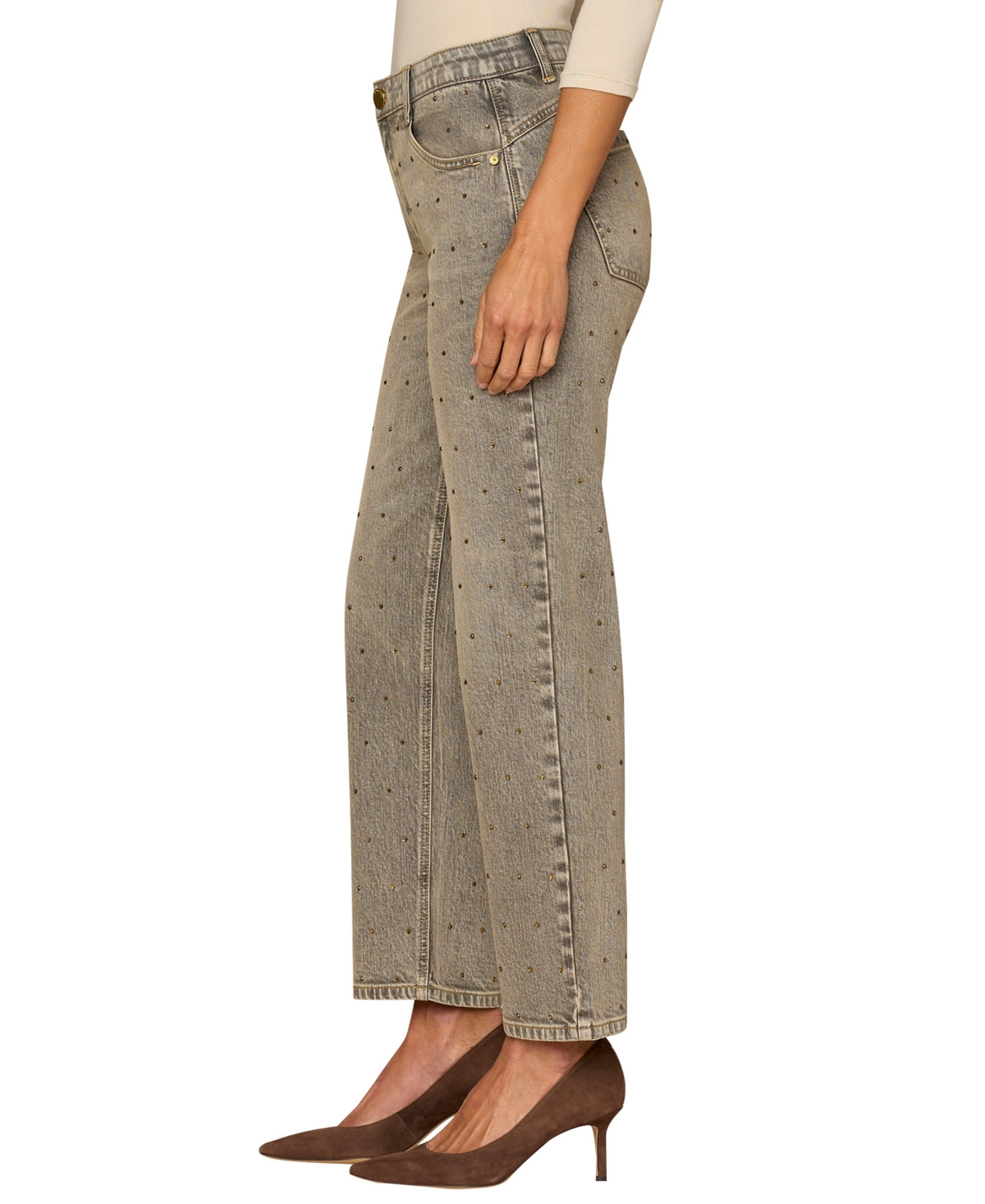 Democracy Petite Ab Solution High-Rise Rhinestone Jeans