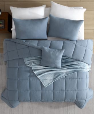 Solid Washed 5-Pc. Comforter Set, Full/Queen