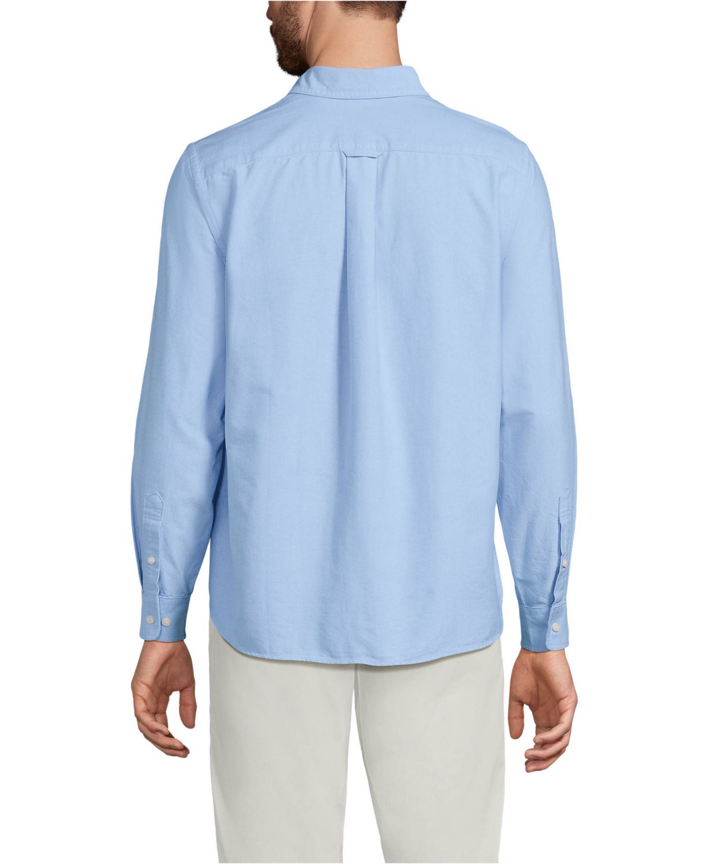 Мужская рубашка Lands' End Long Sleeve Easy Fit Sail Rigger Oxford, цвет: Синий — фото 3