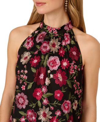 Women's Halter Neck Embroidered Short Dress