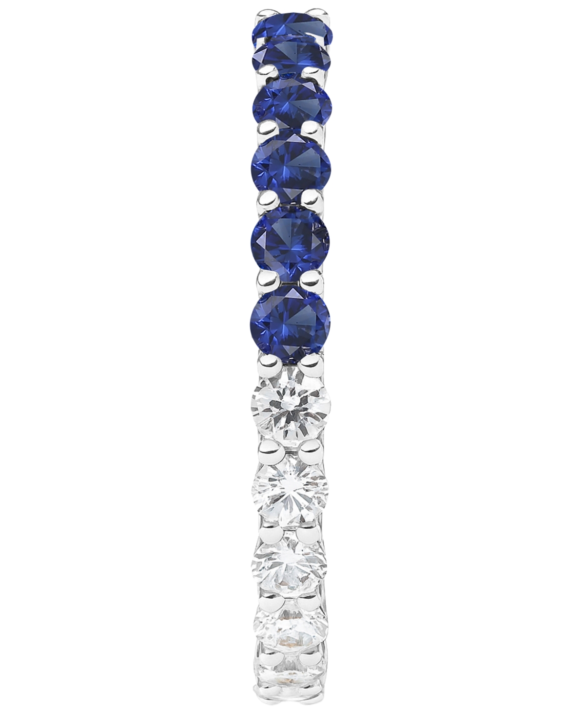 Macy's Lab-grown Sapphire (1 Ct. T.w.) And Lab-grown White Sapphire (1 Ct. T.w.) Band Ring In Sterling Silv In Metallic
