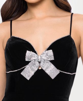 Juniors Sweetheart Sleeveless Velvet Gown