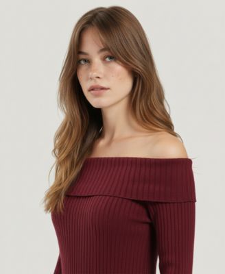 Soft by Women's Cashmino Off The Shoulder Sweater Dress