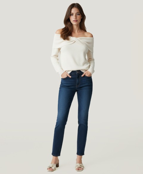 Женские NAADAM Soft by Women's Twist Front Off The Shoulder Cashmere Sweater