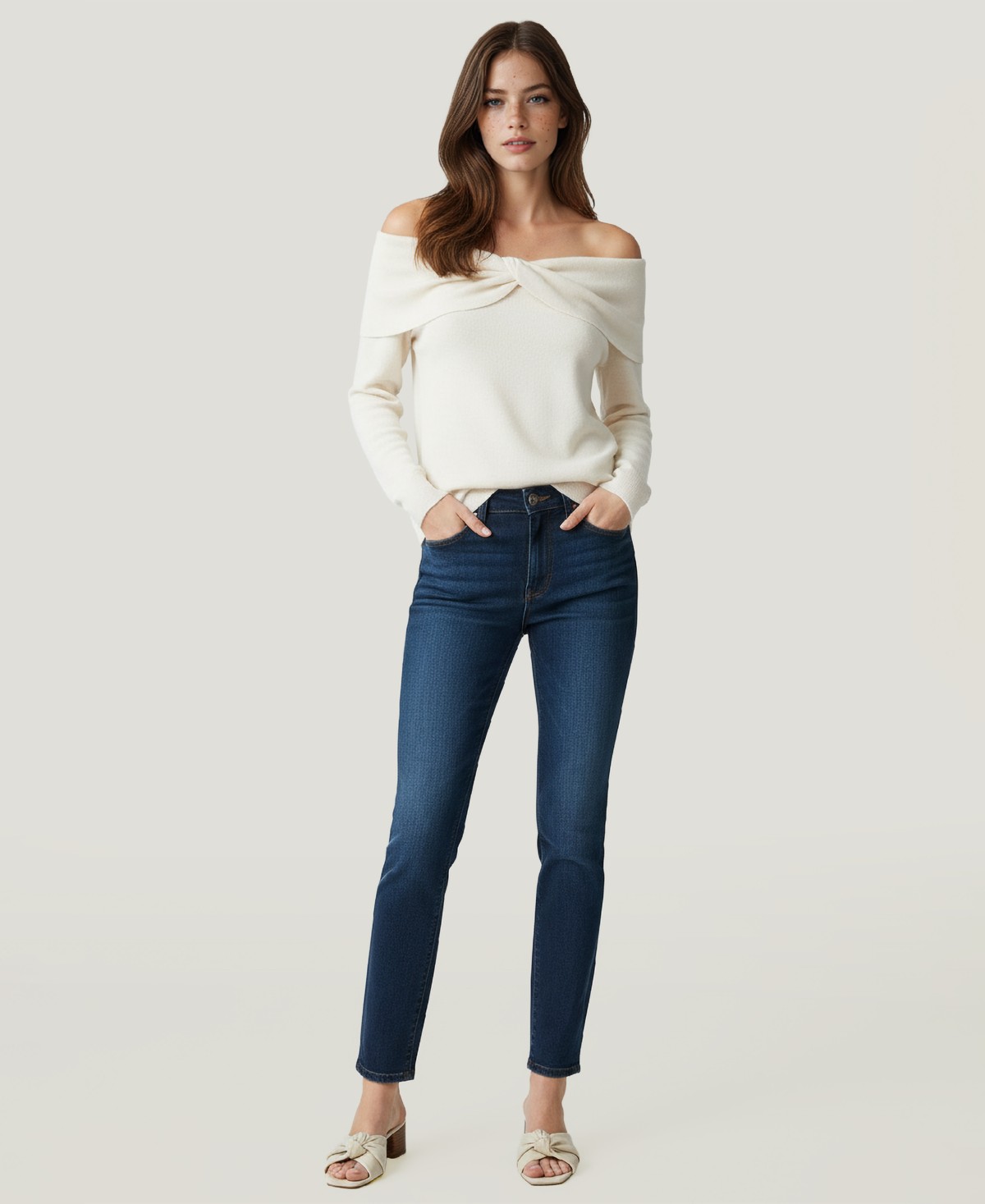 Женские NAADAM Soft by Women's Twist Front Off The Shoulder Cashmere Sweater — фото 1