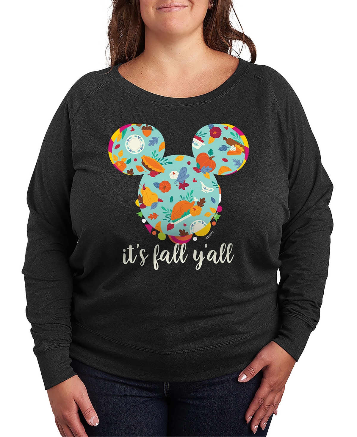 Hybrid Apparel Plus Disney Fall Yall Graphic Pullover T-shirt