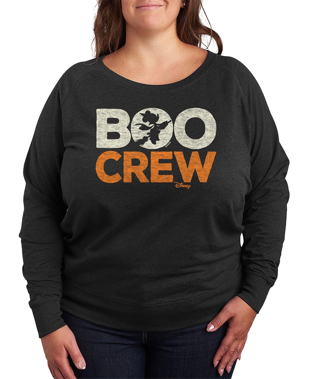 Hybrid Apparel Disney Halloween Minnie Mouse Boo Crew Women's French Terry Long Sleeve Shirt