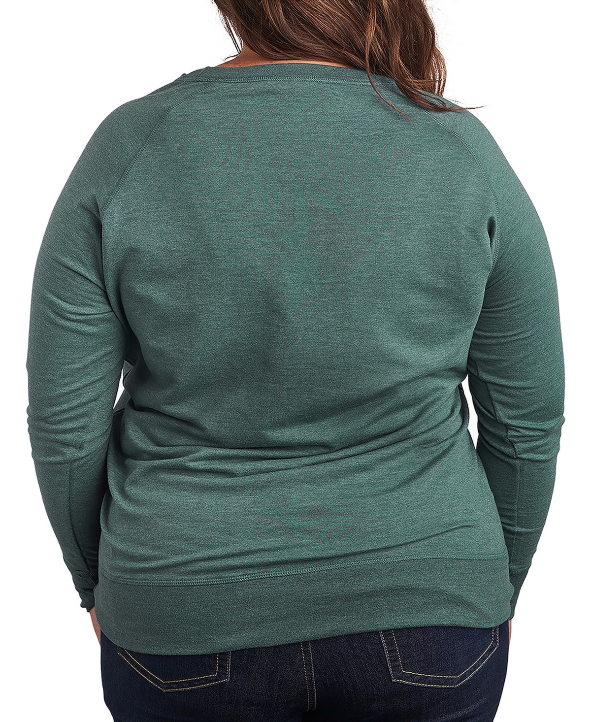 Hybrid Apparel Winnie The Pooh And Piglet Christmas Warmest Wishes Women's French Terry Long Sleeve Shirt In Green