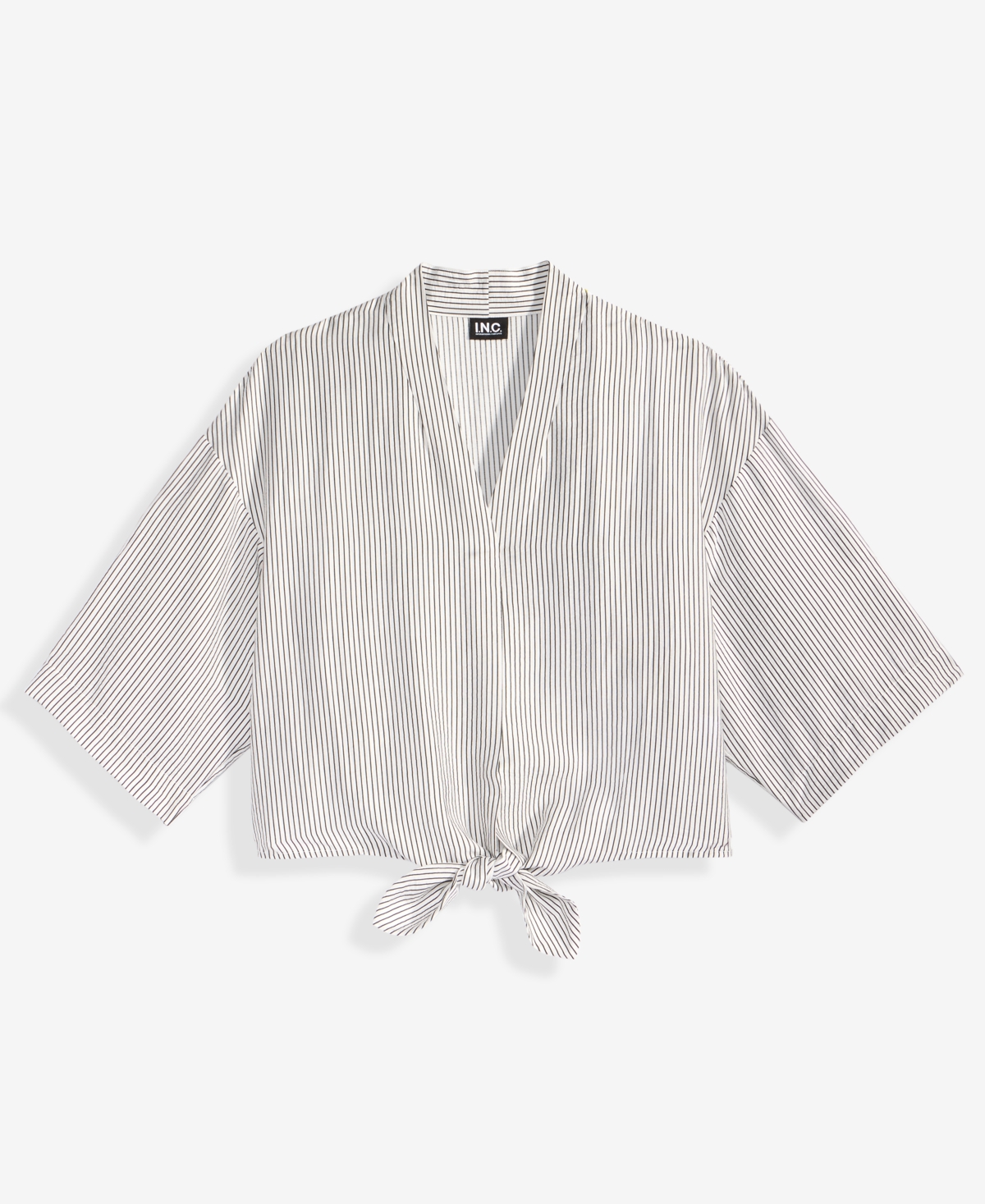 I.n.c. International Concepts Women's Printed Tie-Hem Top, Macy's Exclusive