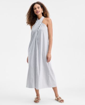 macy's linen blend halter midi dress I.N.C. International Concepts Women's Linen-Blend Dress, Exclusively at Style it as seen with barely Linen halter midi dress -