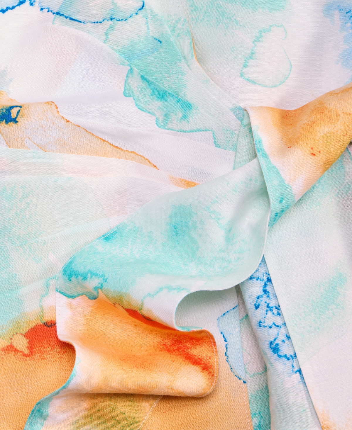 Inc International Concepts Women's Bailey Printed Surplice Wrap Top, Macy's Exclusive In Blue