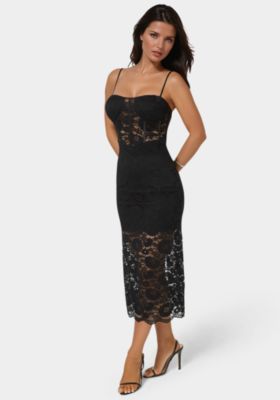 Women's Lace Corset Midi Dress