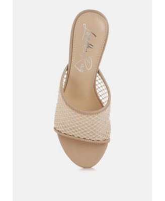 Womens Tempra Mesh Clear Heel Wedge Sandals