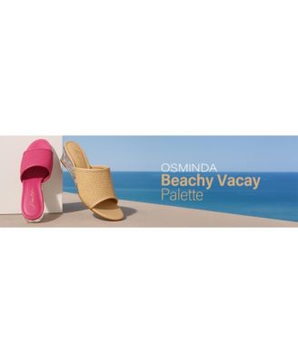 Womens Osminda Raffia Clear Heel Wedge Sandals