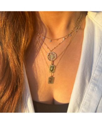 Gold Sun Tag Necklace 14K Gold