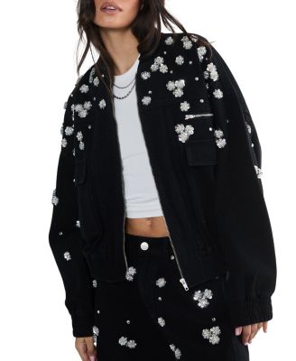 Embellished Flower Applique Jacket