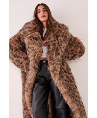 Faux Fur Longline Coat