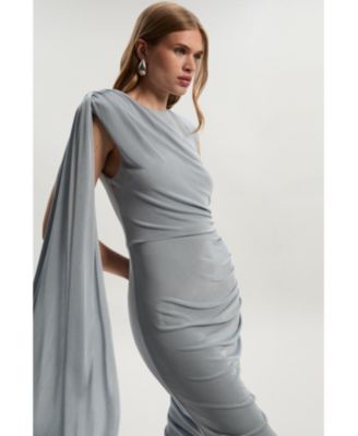 Women's Slinky Crepe Scarf Maxi Dress