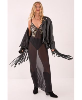 Sheer Strappy Maxi Dress