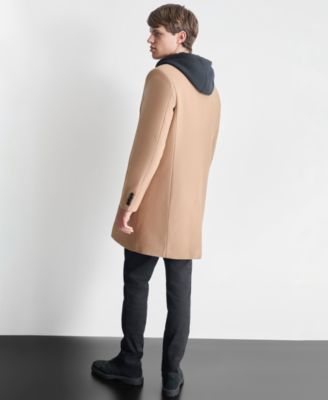 Men's Removable Hood Notch-Lapel Coat