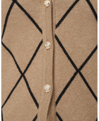 Women's Argyle Crewneck Cardigan