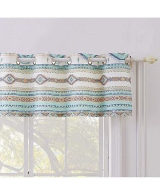 Phoenix Window Valance 84in x 16in + 1in Turquoise by Barefoot Bungalow
