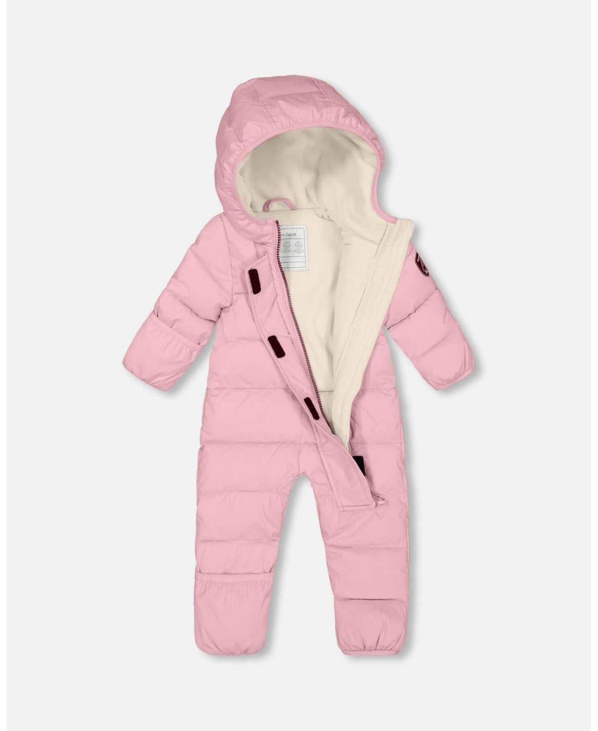 Deux par Baby Girl One-Piece Cloud Compressible Snowsuit Designed for Car Seat Pink