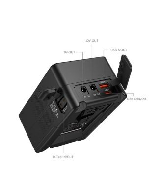 VB99 Mini Rechargeable V-Mount Battery with 15mm Dual Rod Clamp Battery Plate