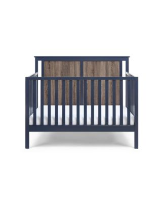 4-in-1 Convertible Crib in Midnight Blue and Vintage Walnut