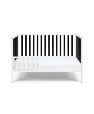  Deux Remi Island 4-in-1 Convertible Crib in White and Black with Modern Slatted Design