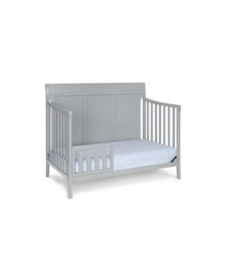 Gray 4-in-1 Convertible Crib with Clean Lines and Expandable Toddler Bed Frame