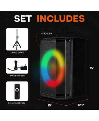 8 True Wireless Portable Bluetooth Speaker with Tripod Stand (PPHP868ST) - Black