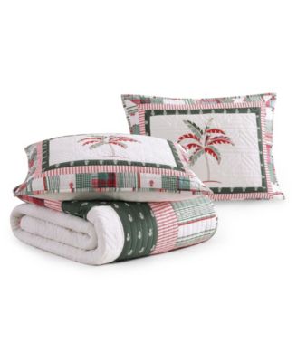 Tommy Bahama Palm Tree Patchwork Reversible 3-Pc. Quilt Set, Full/Queen