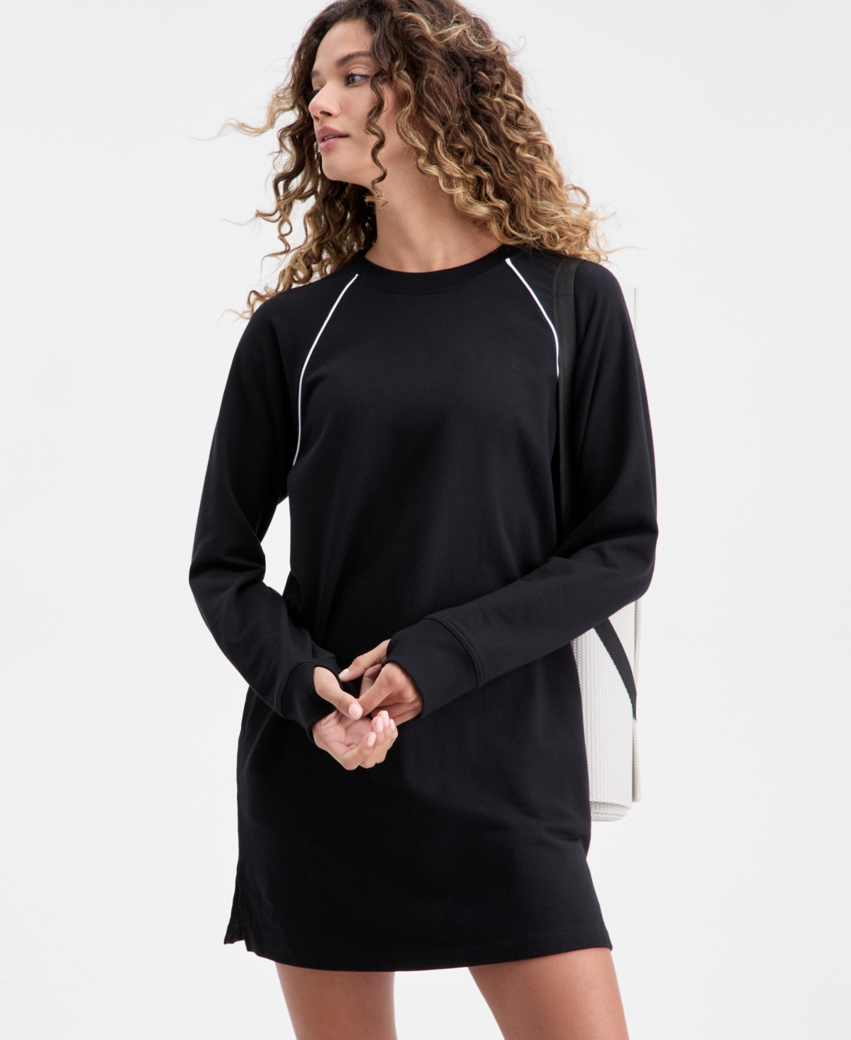 Id Ideology Women's Piped Sweatshirt Dress, Macy's Exclusive